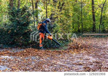 Golden autumn view at Konigsplatz - Kings Square, state capital Munich, Bavaria, Munich, Germany 129201908