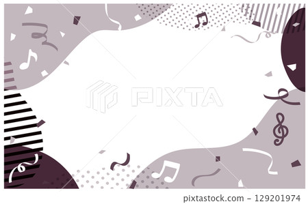 Background frame material of musical notes and confetti Background frame material of musical notes and confetti 129201974