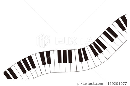 鋼琴鍵盤背景插圖素材 鋼琴鍵盤背景插圖素材 129201977