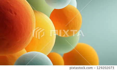 Vibrant Abstract Spheres in Soft Light by AI 129202073