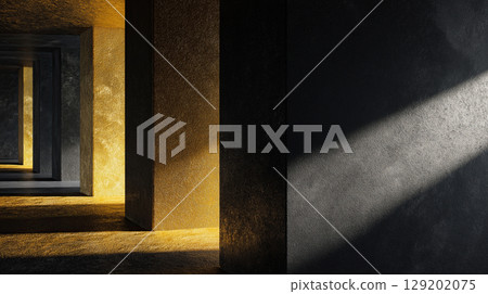 Golden and Grey Abstract AI Design 129202075