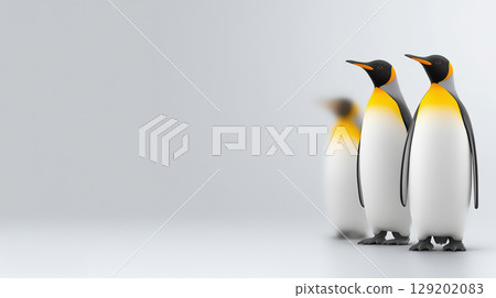 Enigmatic Penguins on Soft Abstract Background Generative AI Enigmatic Penguins on Soft Abstract Background Generative AI 129202083