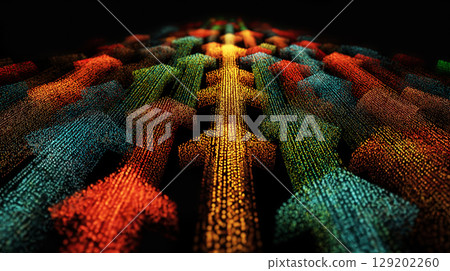 Vibrant Arrows Abstract Concept With AI Vibrant Arrows Abstract Concept With AI 129202260