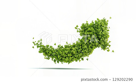 Growth Arrow Green Foliage, Generative AI 129202290