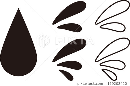 Droplet, water droplet, icon set Droplet, water droplet, icon set 129202420