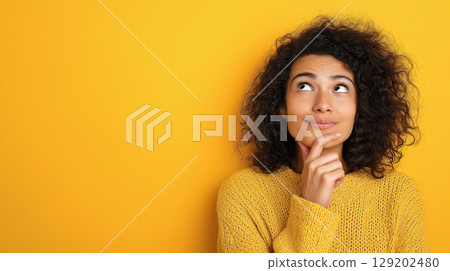 Creative AI on a Bright Yellow Background 129202480