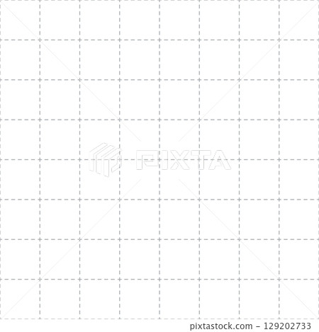 Squared dashed grid seamless pattern. Math paper notebook background. Dashed cross line texture. Squared notebook seamless pattern. Grid paper sheet. Vector illustration isolated on white background 129202733