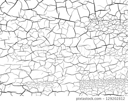 白色背景上細小的黑色裂縫背景 129202812