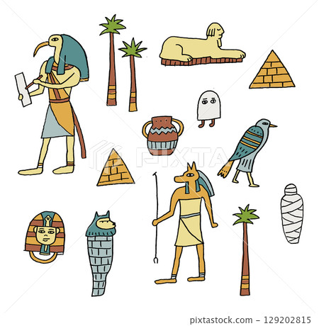Ancient Egypt (hand-drawn illustration) 129202815