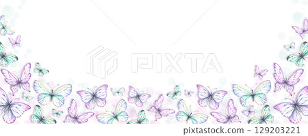 Butterfly background watercolor horizontal Butterfly background watercolor horizontal 129203221