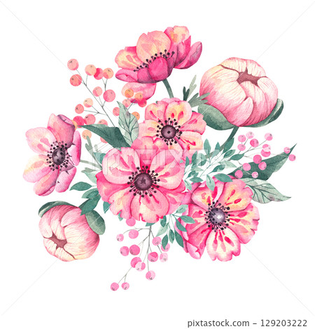 Watercolor illustration hand painted with paints Watercolor illustration hand painted with paints 129203222