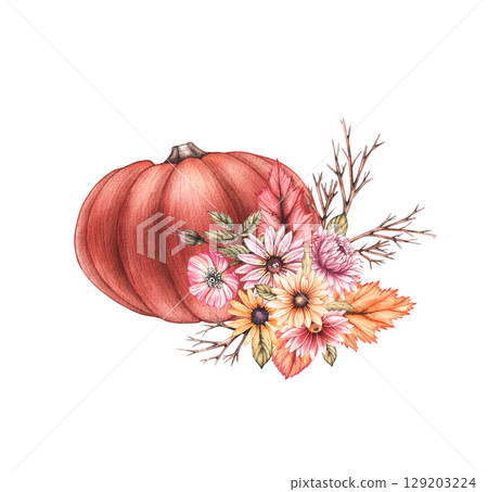 Watercolor illustration hand painted with paints Watercolor illustration hand painted with paints 129203224