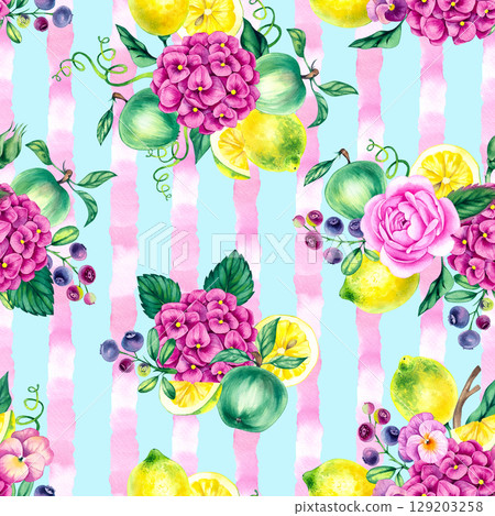 Hand drawn watercolor illustration Whispers of the Garden 129203258