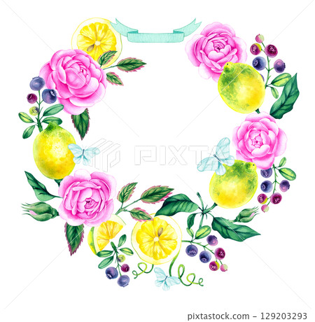 Hand drawn watercolor illustration Whispers of the Garden 129203293