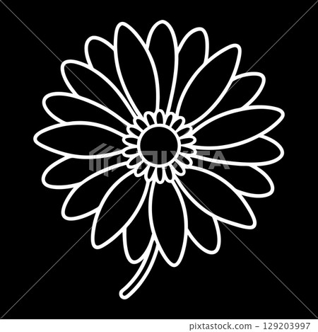 Black daisy chamomile. Cute round flower plant collection. Black daisy chamomile. Cute round flower plant collection. 129203997