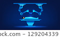 An advanced robotic surgical system assisting doctors in a high-tech operating room.  precision medicine, and modern medical innovation for faster recovery and improved patient outcomes 129204339