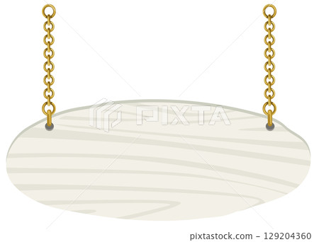 Simple wooden hanging sign vector material | Store and guide illustration | Birch style 129204360
