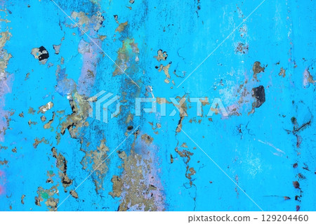 Distressed Blue and Gold Texture with Iridescent Accents, 90s Grunge Aesthetic 129204460