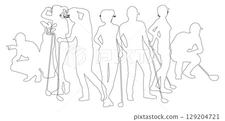 Golfers Golfing Silhouette Golf People Silhouettes Golfers Golfing Silhouette Golf People Silhouettes 129204721