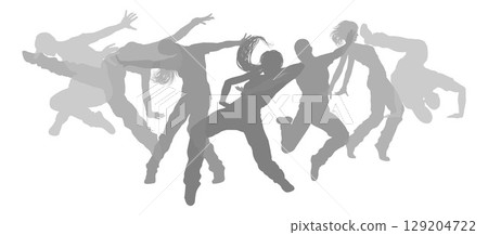 Dancers Silhouette Street Dance Poses Silhouettes Dancers Silhouette Street Dance Poses Silhouettes 129204722
