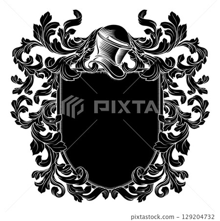 Coat of Arms Crest Knight Family Shield Heraldry 129204732