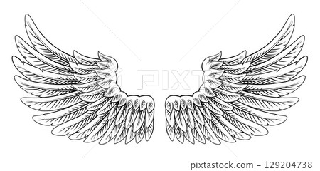 Angel Eagle Pegasus Feather Wings Illustration 129204738