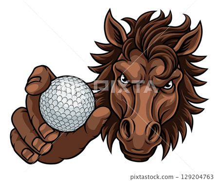 Horse Mustang Stallion Golf Sports Team Mascot 129204763