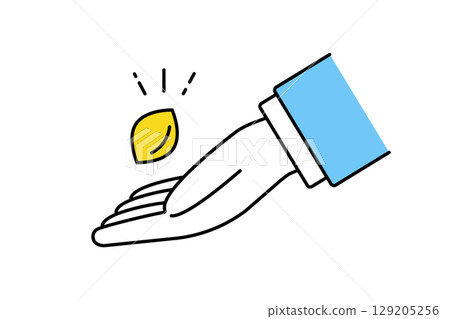 商人手播種的插圖 129205256