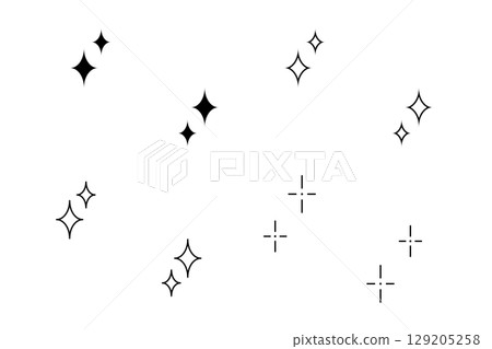 A set of sparkling lights with various shapes 129205258