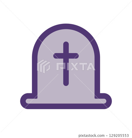 Simple grave icon illustration Simple grave icon illustration 129205553