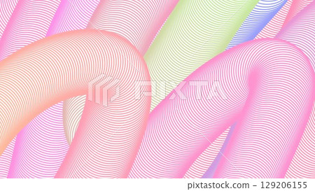 Colorful striped line wavy marker background, pop retro wave shape line material 129206155