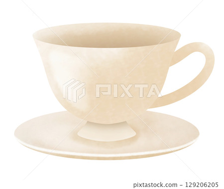 Teacup and saucer illustration Teacup and saucer illustration 129206205