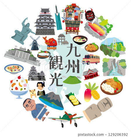 Kyushu's tourist spots and local cuisine 129206392