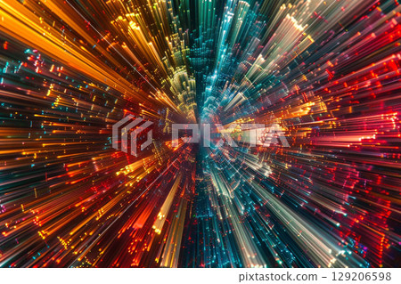 輻射彩虹光背景 129206598