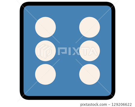 Simple and chic blue dice illustration material 129206622