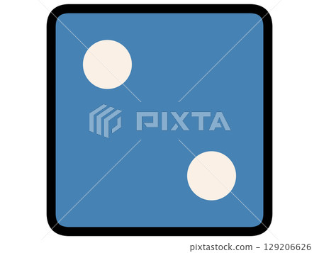 Simple and chic blue dice illustration material 129206626