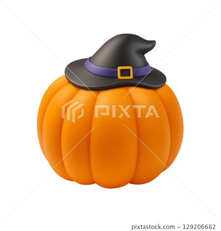 Halloween pumpkin illustration realistic 129206682