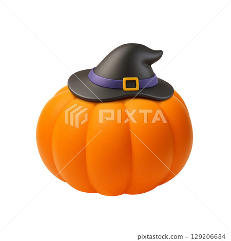 Halloween pumpkin illustration realistic 129206684