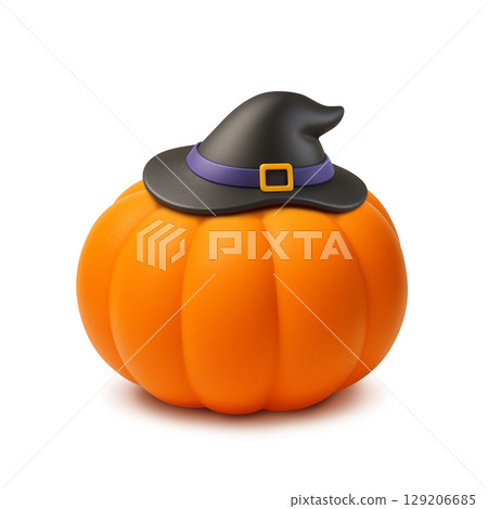 萬聖節南瓜插圖逼真 129206685