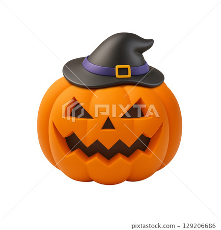 Halloween pumpkin illustration realistic 129206686