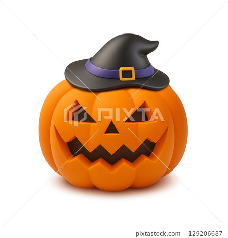 Halloween pumpkin illustration realistic 129206687