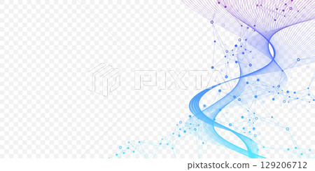 Colorful molecules background with DNA helix, DNA strand, DNA Test. Molecule or atom, neurons. Abstract structure for science, healthcare or medical background, banner. Scientific vector illustration Colorful molecules background with DNA helix, DNA strand, DNA Test. Molecule or atom, neurons. Abstract structure for science, healthcare or medical background, banner. Scientific vector illustration 129206712