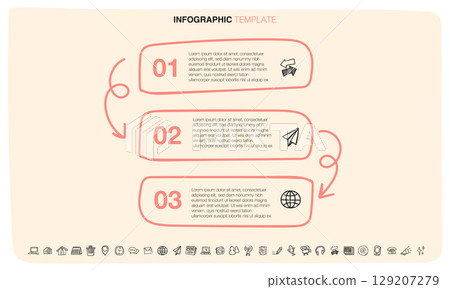Doodle Infographic Template Doodle Infographic Template 129207279