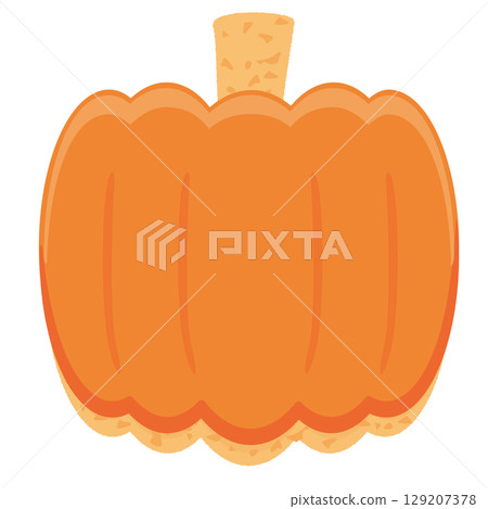 Vector illustration of Halloween pumpkin-shaped icing cookies 129207378