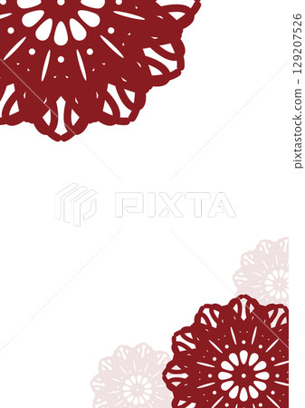 紅色蕾絲圖案背景 紅色蕾絲圖案背景 129207526