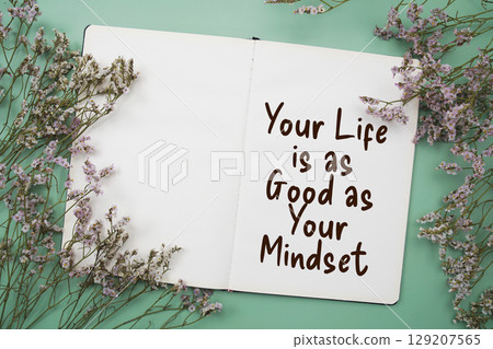 Inspirational quotes of "Your Life is as Good as Your Mindset Inspirational and motivational quote 129207565