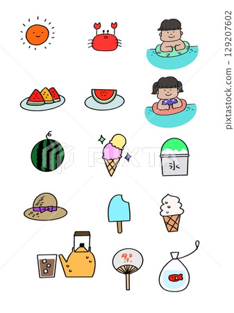 夏天例證集合 129207602