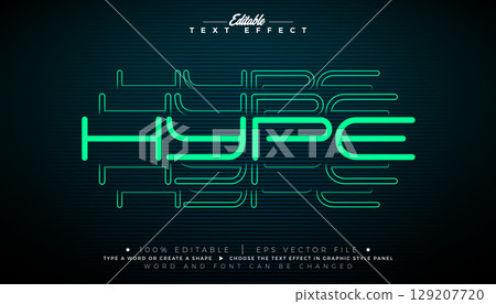 Hype Text Effect Design Editable and Scalable Vector Graphic Style Effect with Futuristic Multiplying Lettering on Black Background. Premium Typography Mockup Illustration Template for Greeting Card Hype Text Effect Design Editable and Scalable Vector Graphic Style Effect with Futuristic Multiplying Lettering on Black Background. Premium Typography Mockup Illustration Template for Greeting Card 129207720