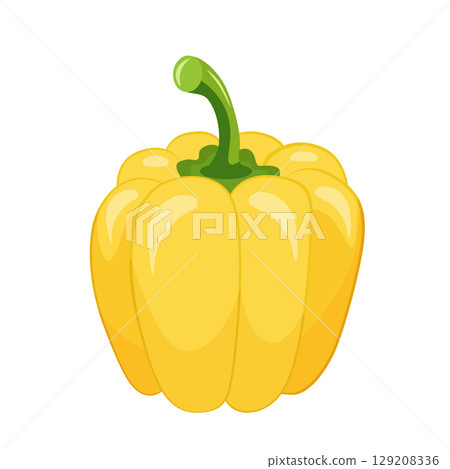 yellow sweet bell pepper, paprika, isolated on white background yellow sweet bell pepper, paprika, isolated on white background 129208336