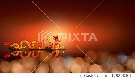 Dragon Lantern in Chinese new year day festival. Dragon Lantern in Chinese new year day festival. 129208361